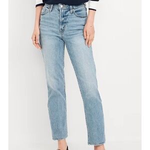 OLD NAVY Womens 10 Light Wash OG Straight High Waist Ankle Jeans ii5